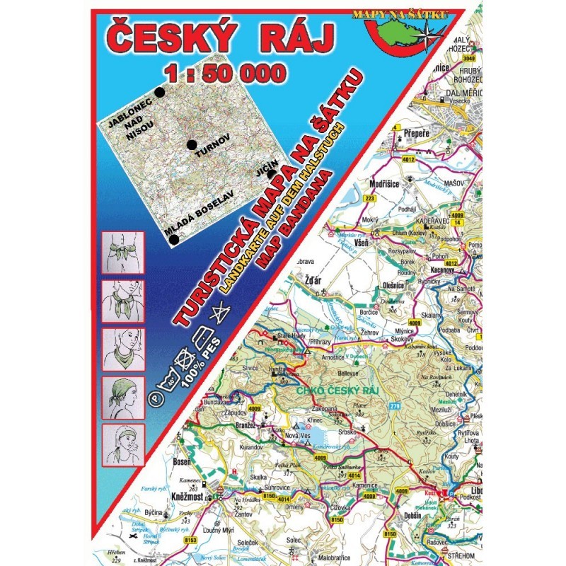 ČESKÝ RÁJ-MAPA NA ŠÁTKU