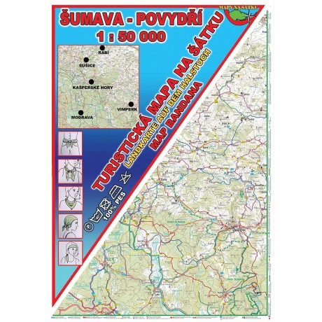 ŠUMAVA-POVYDŘÍ (MAPA NA ŠÁTKU)