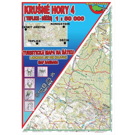 KRUŠNÉ HORY 4-TEPLICE, DĚČÍN (MAPA NA ŠÁTKU)