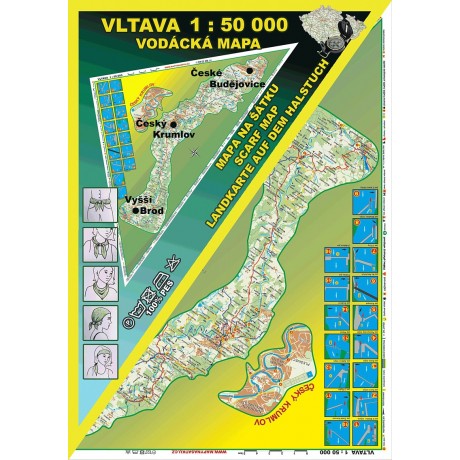 VLTAVA (VODÁCKÁ MAPA NA ŠÁTKU)