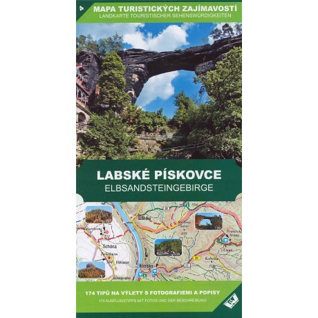 turistické vizitky mapa MAPA TURISTICKÝCH ZAJÍMAVOSTÍ LABSKÉ PÍSKOVCE turistické vizitky mapa