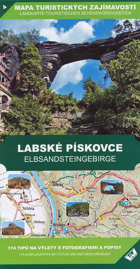 mapa turistických zajímavostí MAPA TURISTICKÝCH ZAJÍMAVOSTÍ LABSKÉ PÍSKOVCE