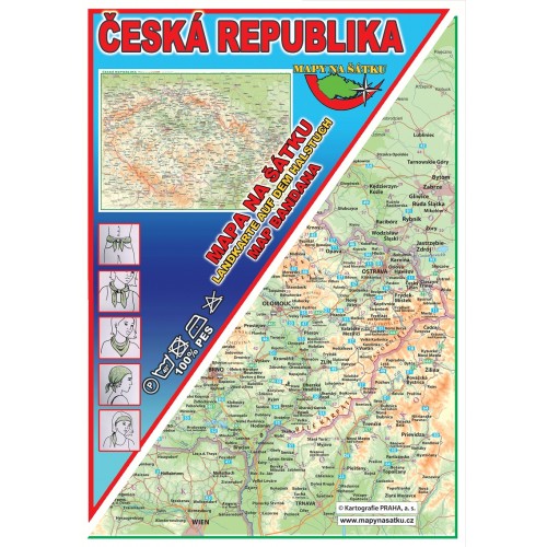 ČESKÁ REPUBLIKA (MAPA NA ŠÁTKU)