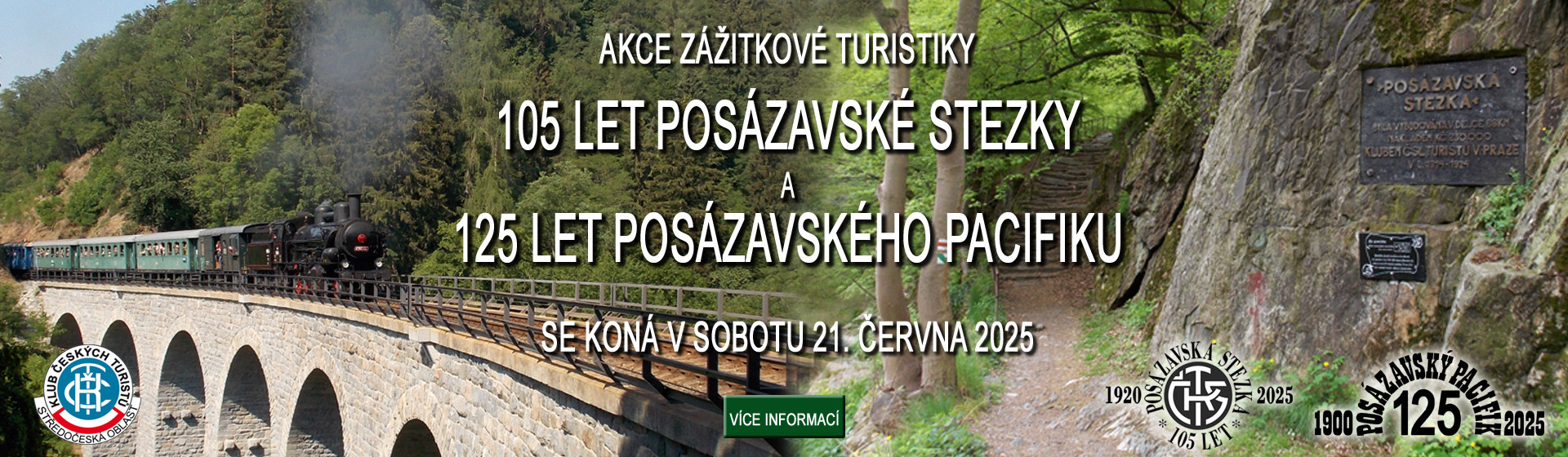 Zážitková turistická akce u příležitosti 105 LET POSÁZAVSKÉ STEZKY a 125 LET POSÁZAVSKÉHO PACIFIKU